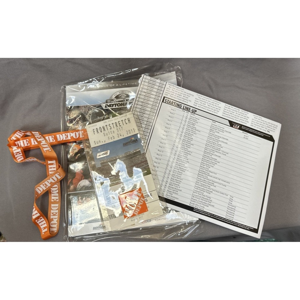 2013 Daytona 500 Memorabilia Lot Program Ticket Lanyard Sprint Fanzone Johnson